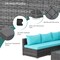Costway 7PCS Patio Rattan Furniture Set Sectional Sofa Cushioned Turquoise